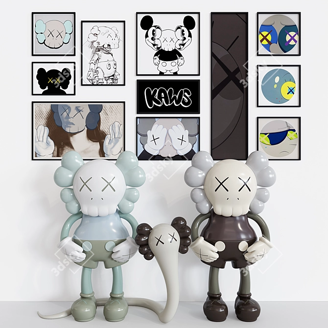 KAWS Companion Figure Set 3D model image 1