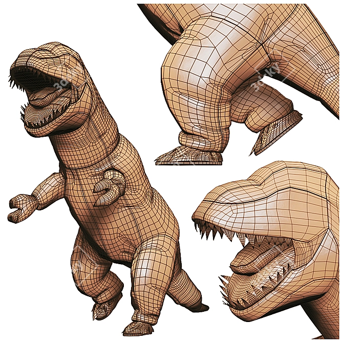 Title: Inflatable T-Rex Costume - Unleash the Dino! 3D model image 5