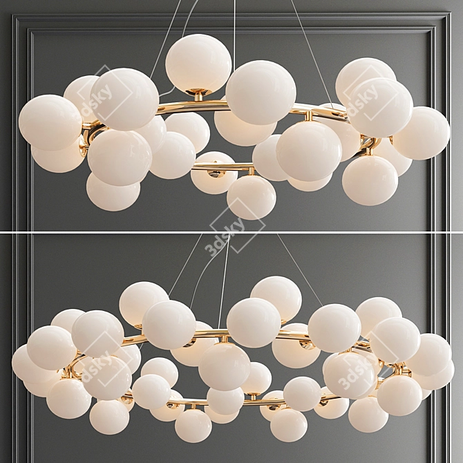 Elegant Mimosa Chandelier: Illuminate in Style 3D model image 1