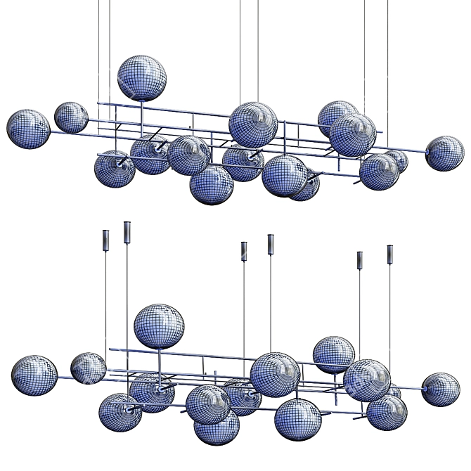 Bolle Galotti Suspension Chandelier: Exquisite and Expansive 3D model image 2