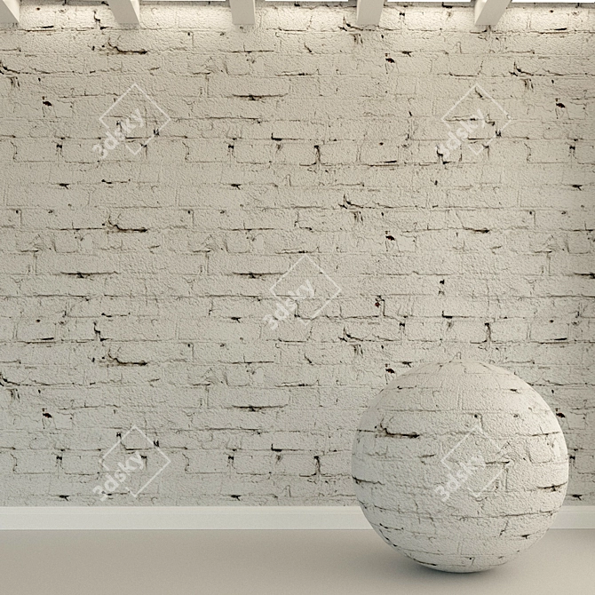 Authentic Brick Wall Texture 3D model image 1