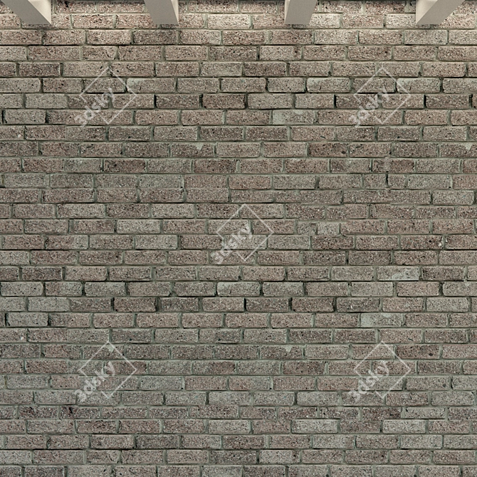 Vintage Brick Wall Texture 3D model image 3