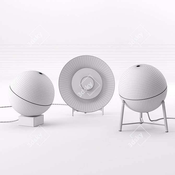 Sophistication Illuminated: Half & Halos Lamp 3D model image 3
