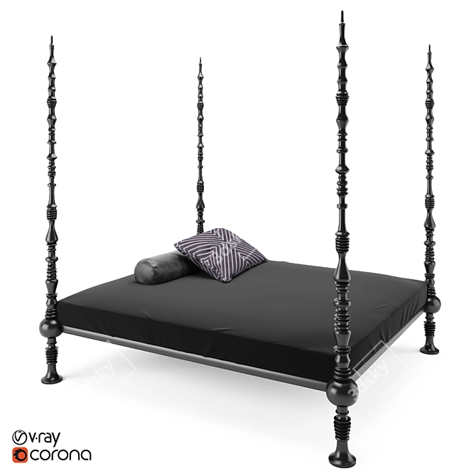 Luxurious Ceccotti Mamma Li Turchi Bed 3D model image 1