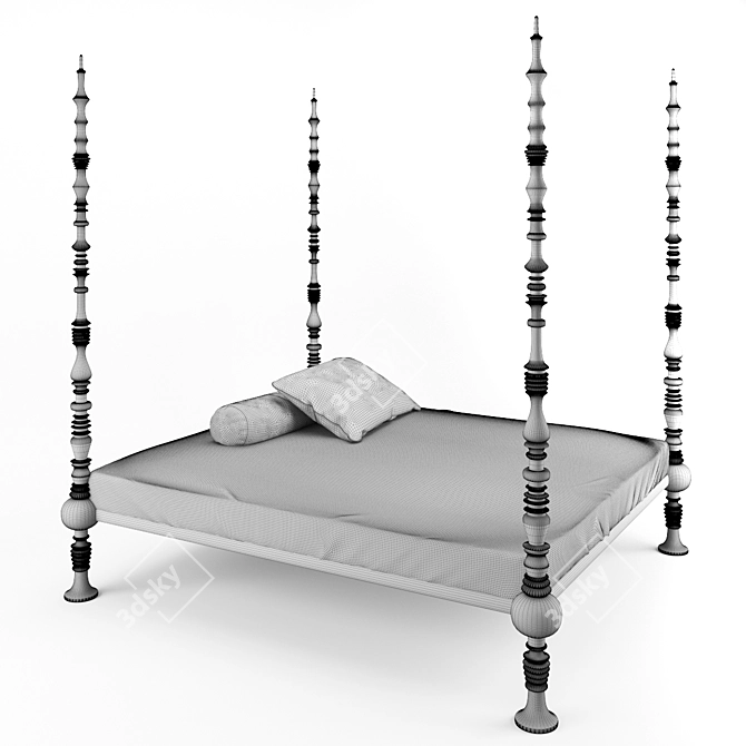 Luxurious Ceccotti Mamma Li Turchi Bed 3D model image 4