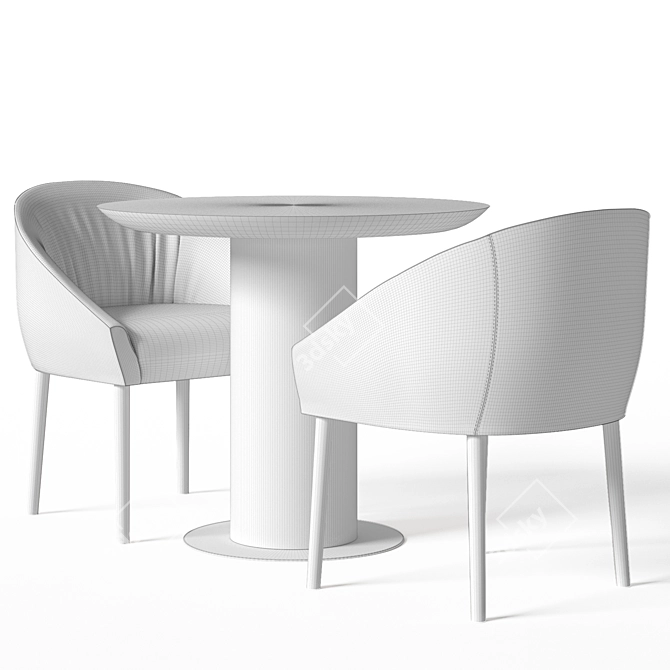 Dutch Designer Piet Boon's Elegant Dining Set 3D model image 10