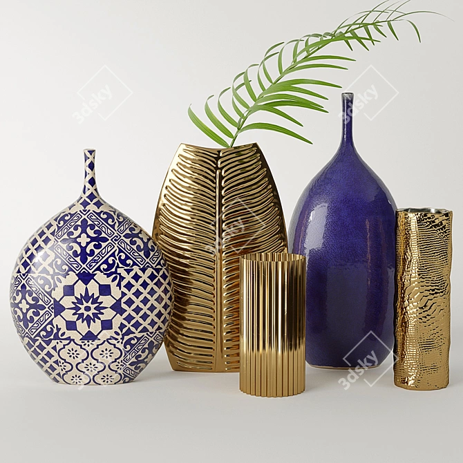 Zara Vases Set: Elegant and Stylish Home Decor 3D model image 1