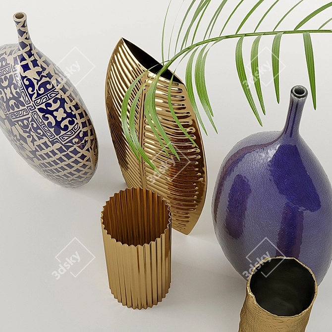 Zara Vases Set: Elegant and Stylish Home Decor 3D model image 4