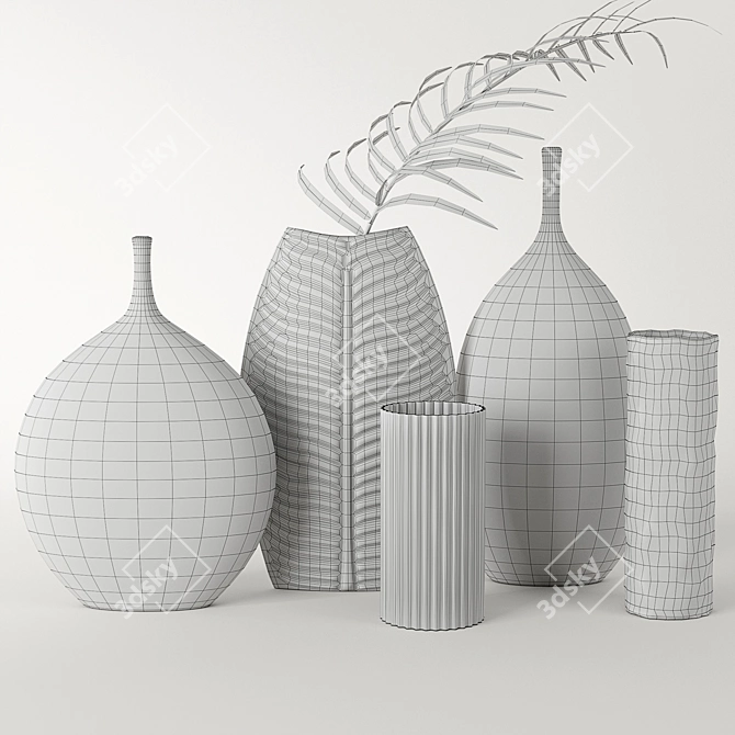 Zara Vases Set: Elegant and Stylish Home Decor 3D model image 5