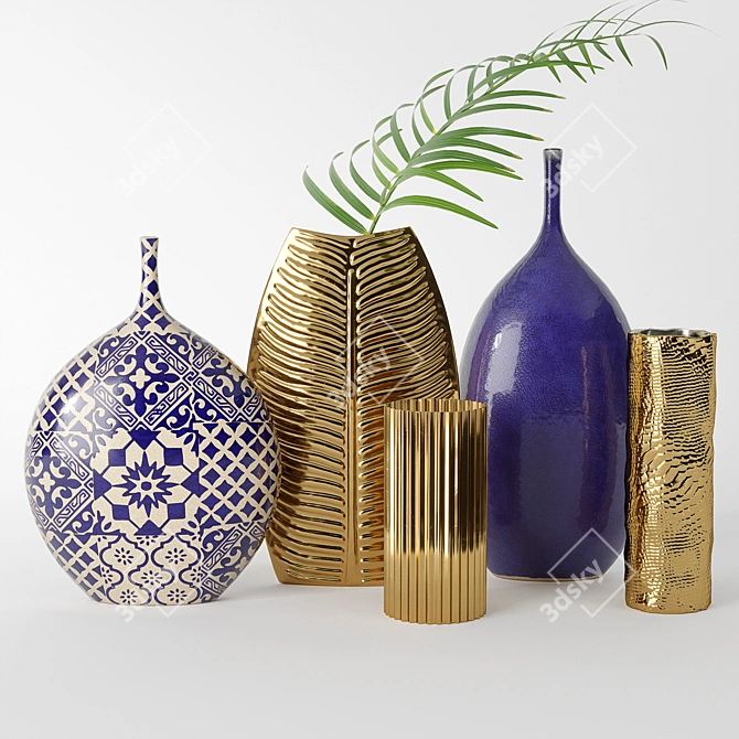 Zara Vases Set: Elegant and Stylish Home Decor 3D model image 7