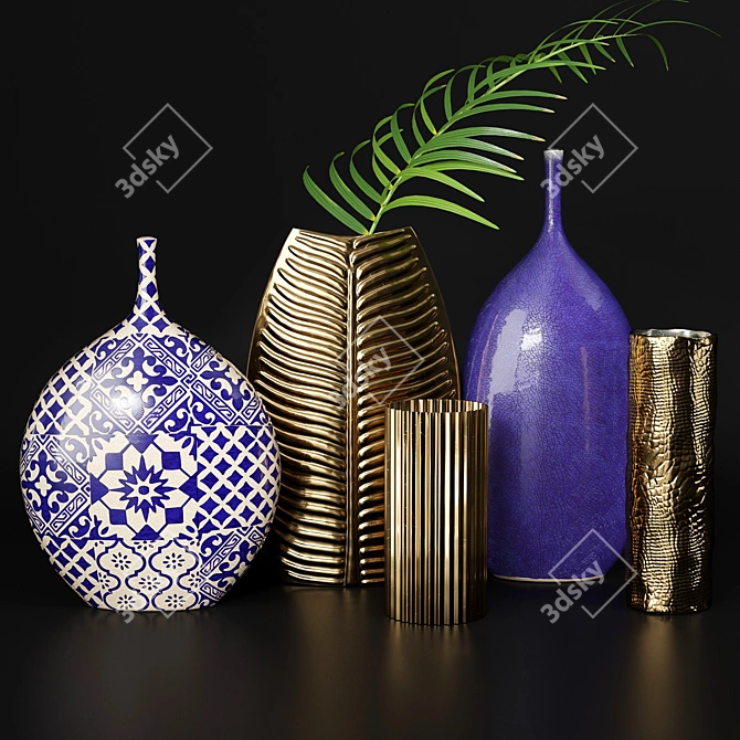 Zara Vases Set: Elegant and Stylish Home Decor 3D model image 9