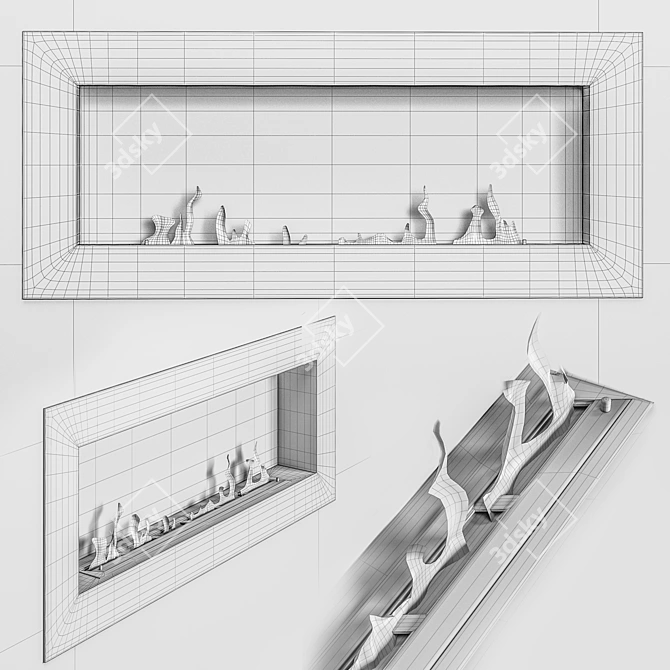 Zefire Bio Fireplace - Sleek and Stylish 3D model image 2