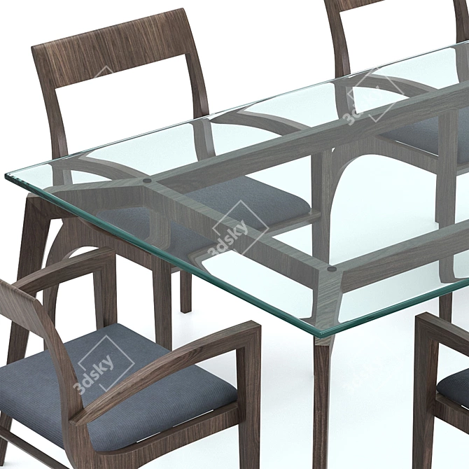 Elegant Thelma Table & Chair 3D model image 2