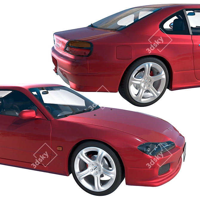 Sleek Nissan Silvia S15 (1999-2002) 3D model image 2