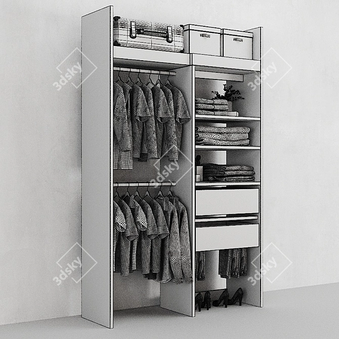 Modular Wardrobe Yann: Stylish Storage Solution 3D model image 3