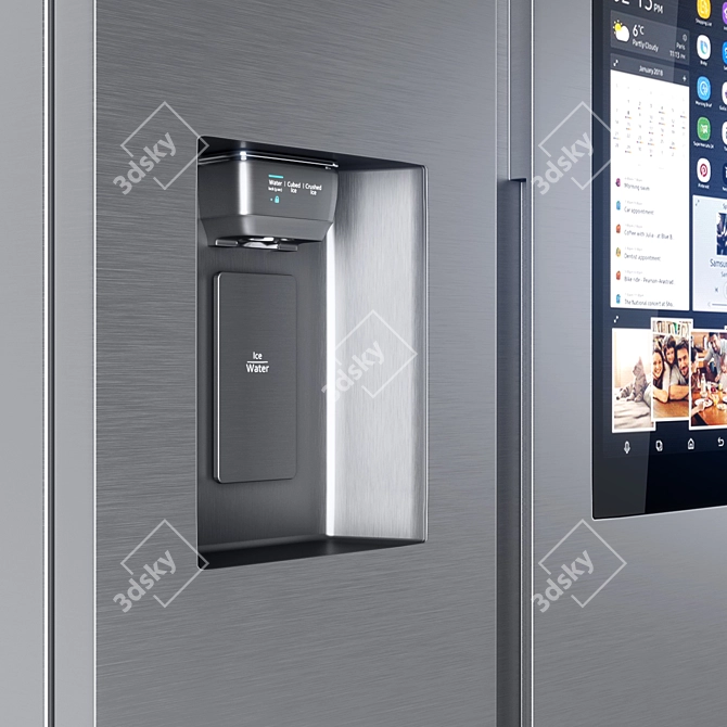 Smart Steel Fridge Freezer: Samsung Family Hub RS68N8941SL 3D model image 3