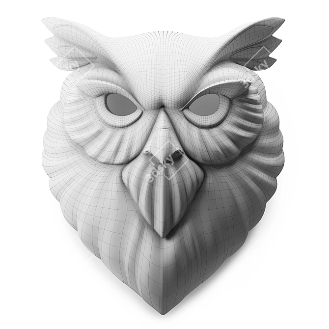 Majestic Owl Mask: Handcrafted Elegance 3D model image 5