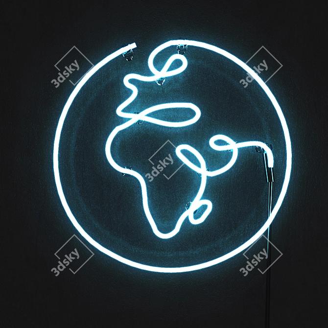 Modern Neon Light Set 3D model image 2