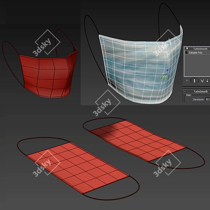 Disposable Medical Mask: Protection Against Viruses 3D model image 3