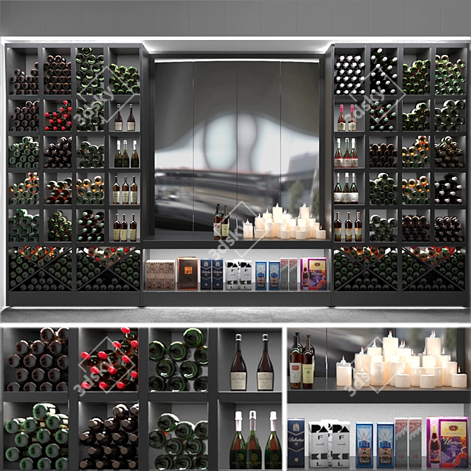 Title: Premium Wine Displays for an Elegant Store 3D model image 1