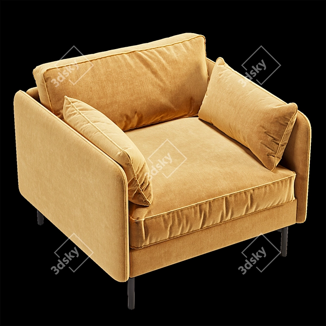 Pols Potten PPNO.2 Velvet Armchair 3D model image 3