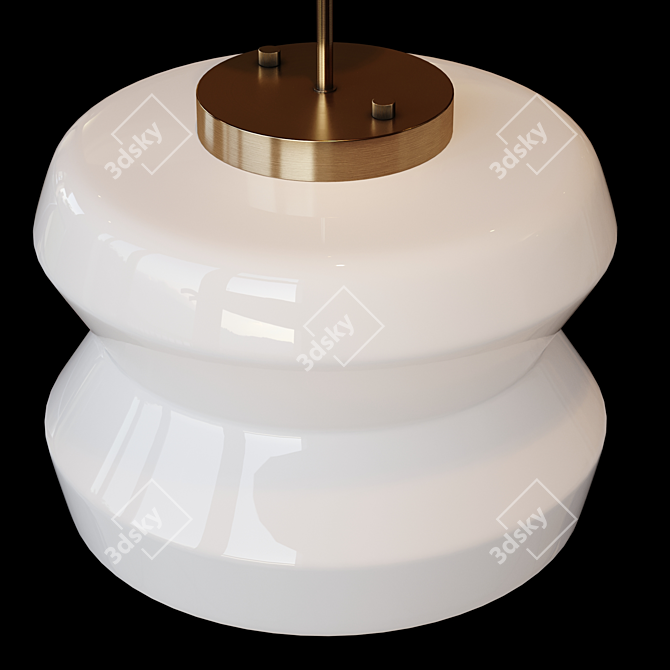 Vintage-inspired Milk Glass Pendant 3D model image 3