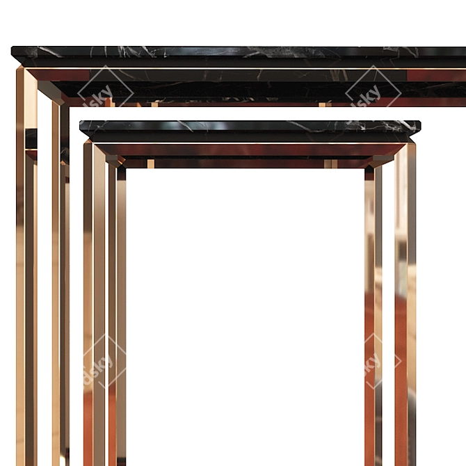 Elegant Wood Console Table 3D model image 4
