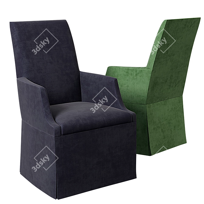 Title: Tessa Skirted Arm Chair: Elegant and Timeless 3D model image 2