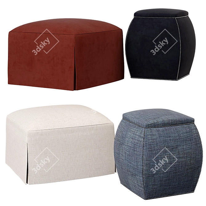 2-in-1 Ottoman: Delta Bernhardt & Zoe Vanguard 3D model image 1