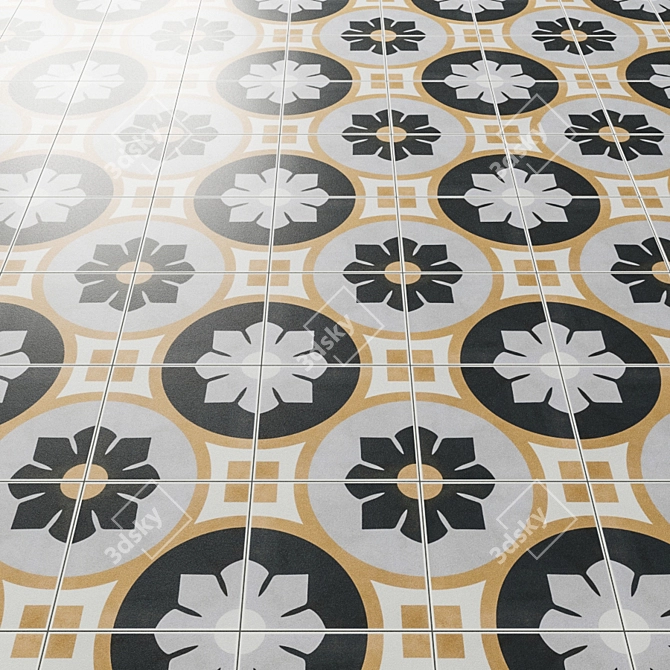 Lapaz Daisy 9x9 Porcelain Tile 3D model image 3