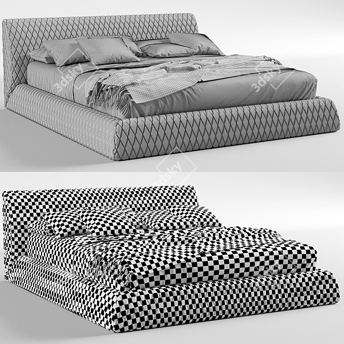 Elegant Vision Majorca Bed 3D model image 5