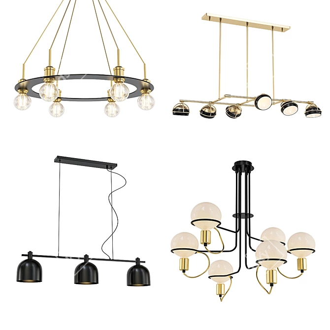 Title: Modern Hanging Lights Collection 3D model image 1