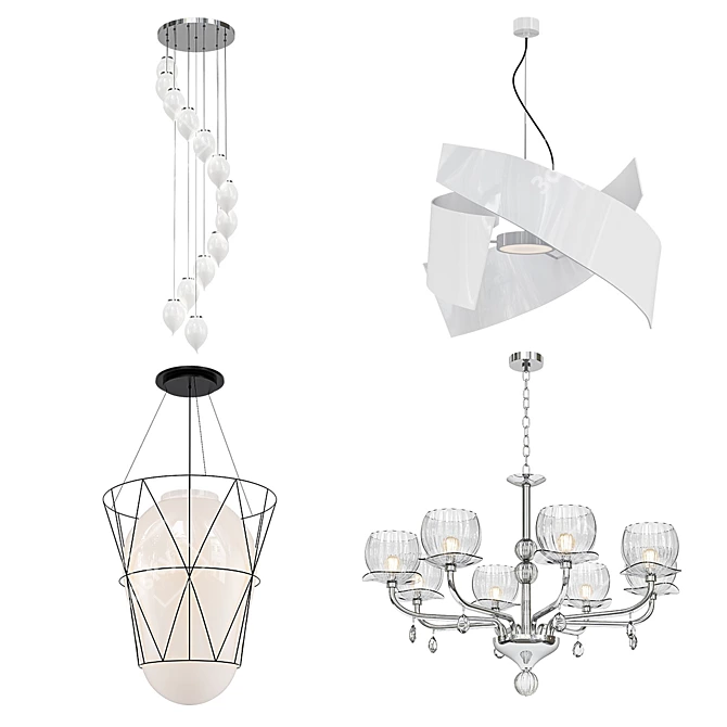 Modern Chandelier Collection 3D model image 1