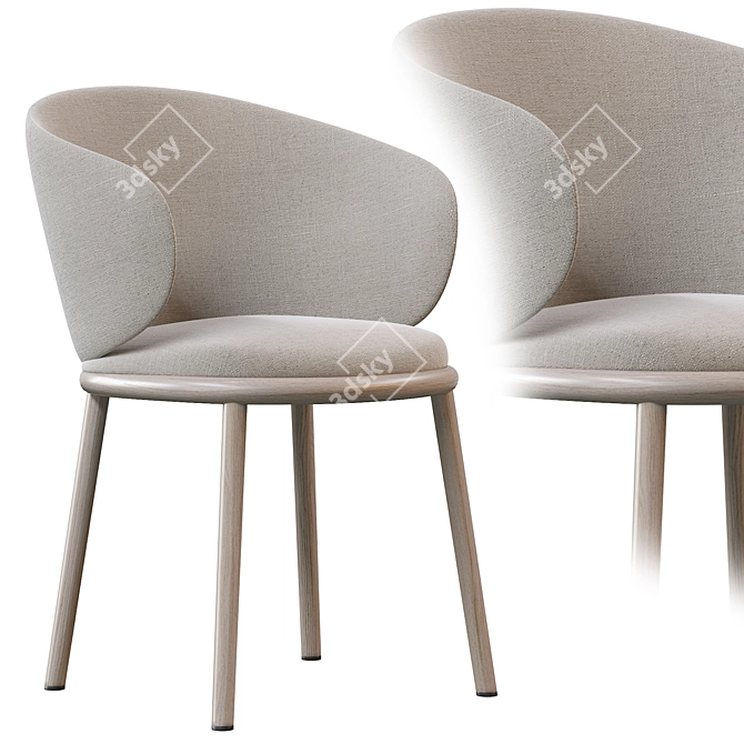 Elegant Ergonomic Mun Chair 3D model image 1