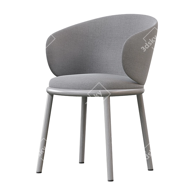 Elegant Ergonomic Mun Chair 3D model image 2