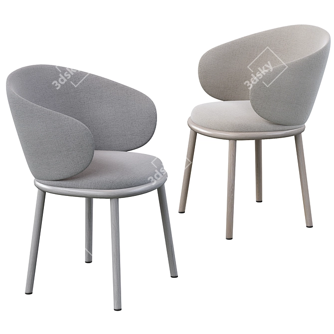 Elegant Ergonomic Mun Chair 3D model image 3