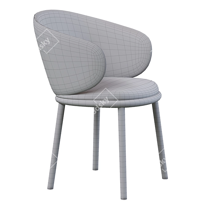 Elegant Ergonomic Mun Chair 3D model image 4