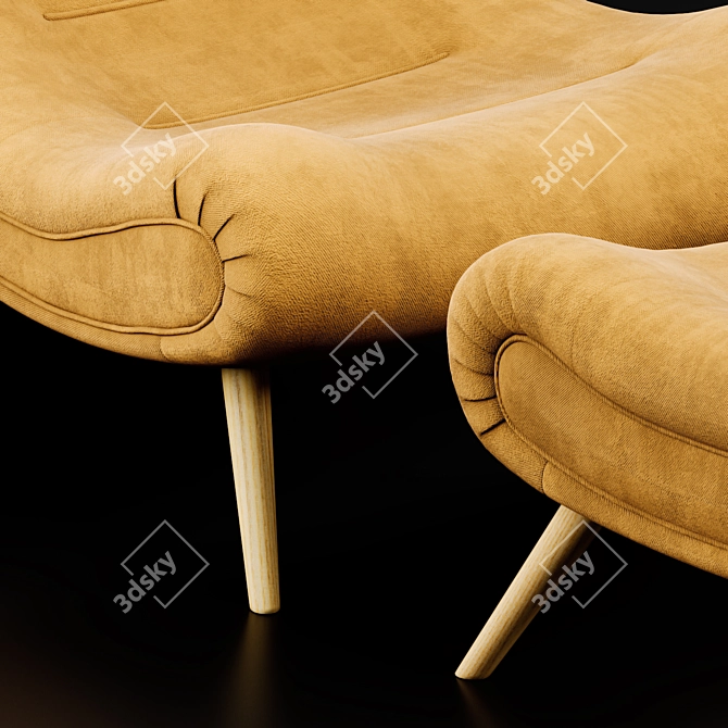 Elegant Louis Fashion Sofa 3D model image 2