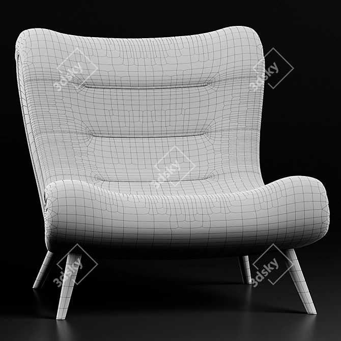 Elegant Louis Fashion Sofa 3D model image 3