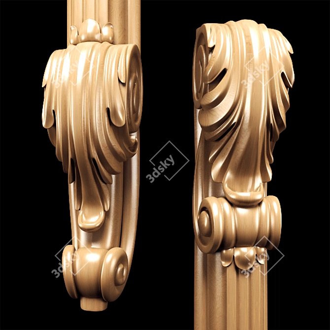 Elegant Classic Carved Leg: High-Quality, CNC-Compatible 3D model image 6