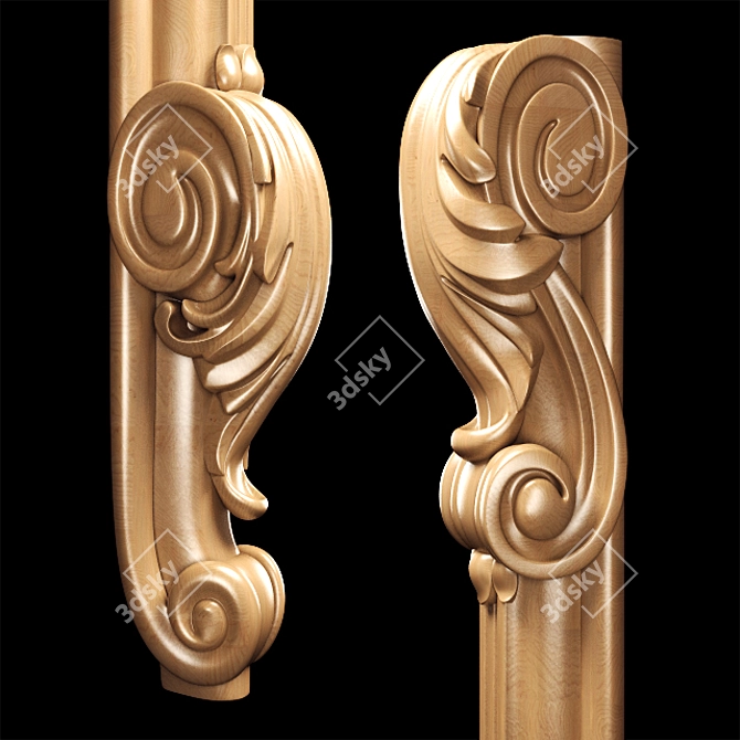 Elegant Classic Carved Leg: High-Quality, CNC-Compatible 3D model image 10