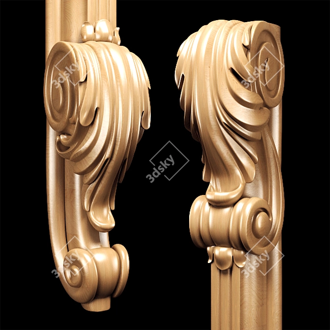 Elegant Classic Carved Leg: High-Quality, CNC-Compatible 3D model image 17