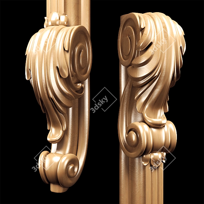 Elegant Classic Carved Leg: High-Quality, CNC-Compatible 3D model image 19