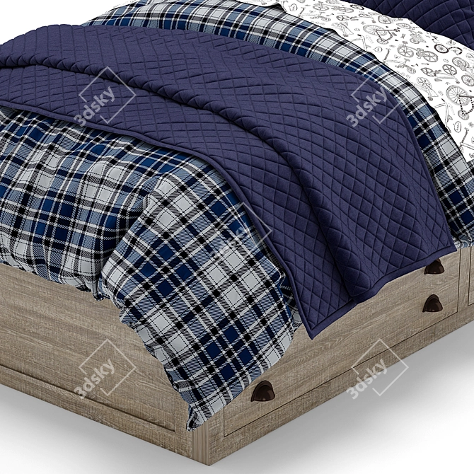 Modern Rustic Weller Bed 3D model image 4