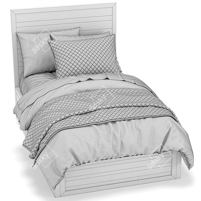 Modern Rustic Weller Bed 3D model image 5