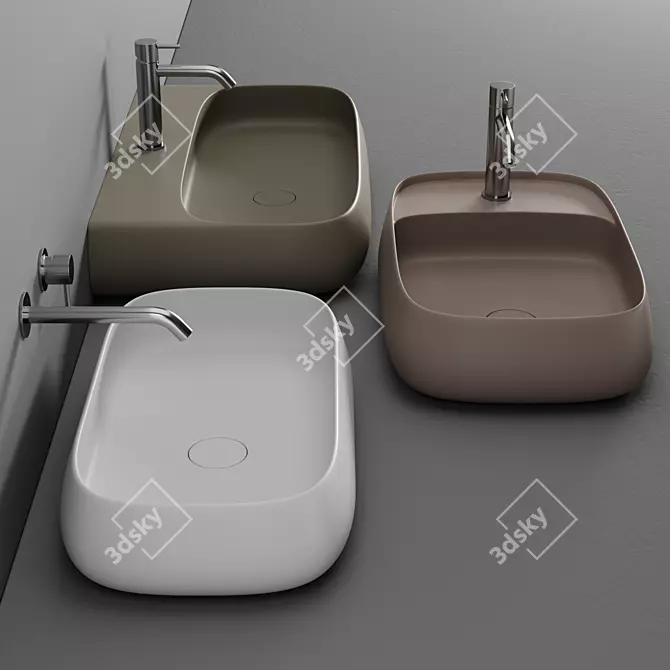 Alice Ceramica NUR Washbasin - Sleek Italian Design 3D model image 3