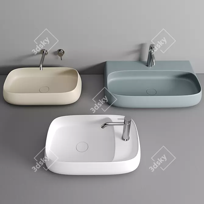 Alice Ceramica NUR Washbasin - Sleek Italian Design 3D model image 4