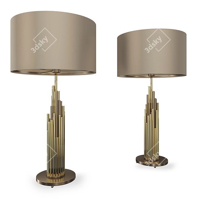 Elegant Bronze Table Lamp: Officina Luce SHINE 3D model image 1