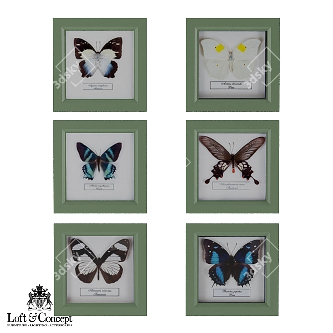 Elegant Butterfly Frame: Loft Concept 3D model image 1