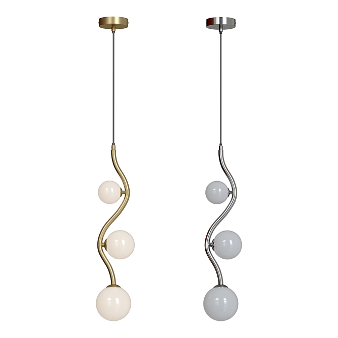 Modern Pendant Lamp Uva: MOD059PL-03CH and MOD059PL-03G 3D model image 2